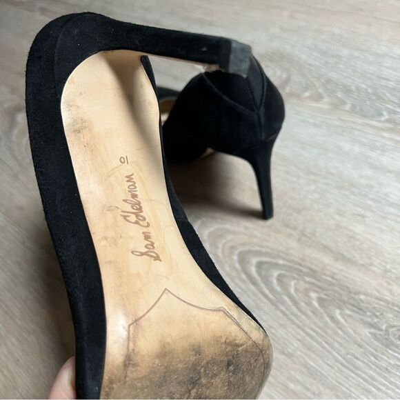 Sam Edelman Dea Black suede Pointed Toe High Heel 10 - Picture 8 of 10
